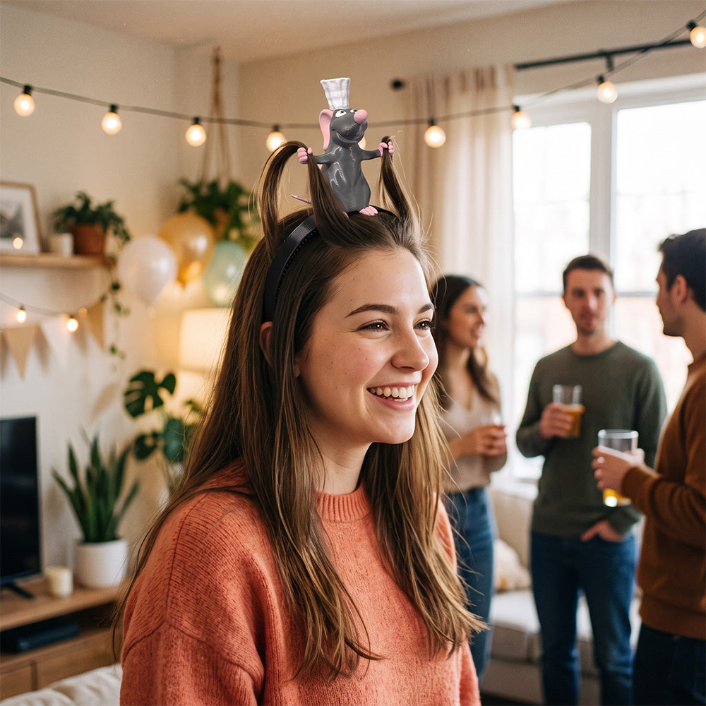👨‍🍳🐀Little Chef Rat Headband – Funny Hair Accessory