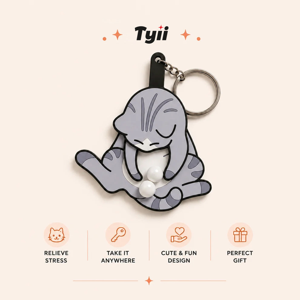 🐱Funny Cat Fidget Keychain – Spin & Play