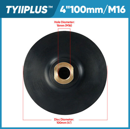 TYIIPLUS™ Rubber Backing Pad for Diamond Polishing Pads | M10/M14/M16 Hook & Loop Backing Plate for Stone Wet Polishing