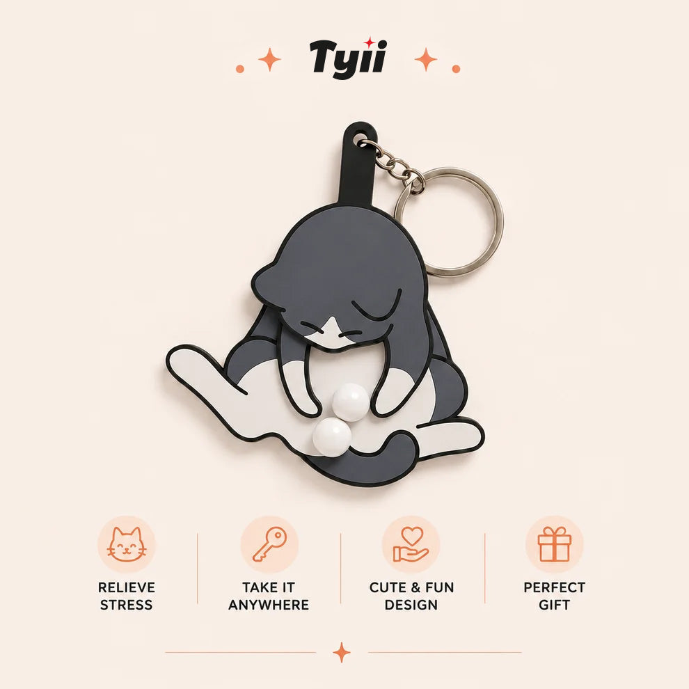🐱Funny Cat Fidget Keychain – Spin & Play