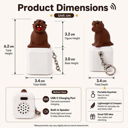 🦭Rechargeable Seal Sound Keychain – Light-Up Press Toy