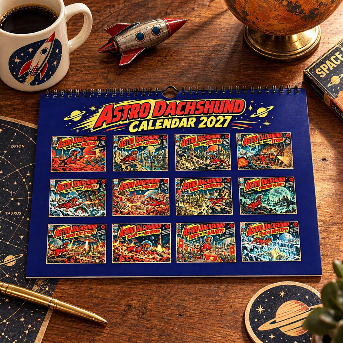 🚀🐶Astro Dachshund 2027 Calendar