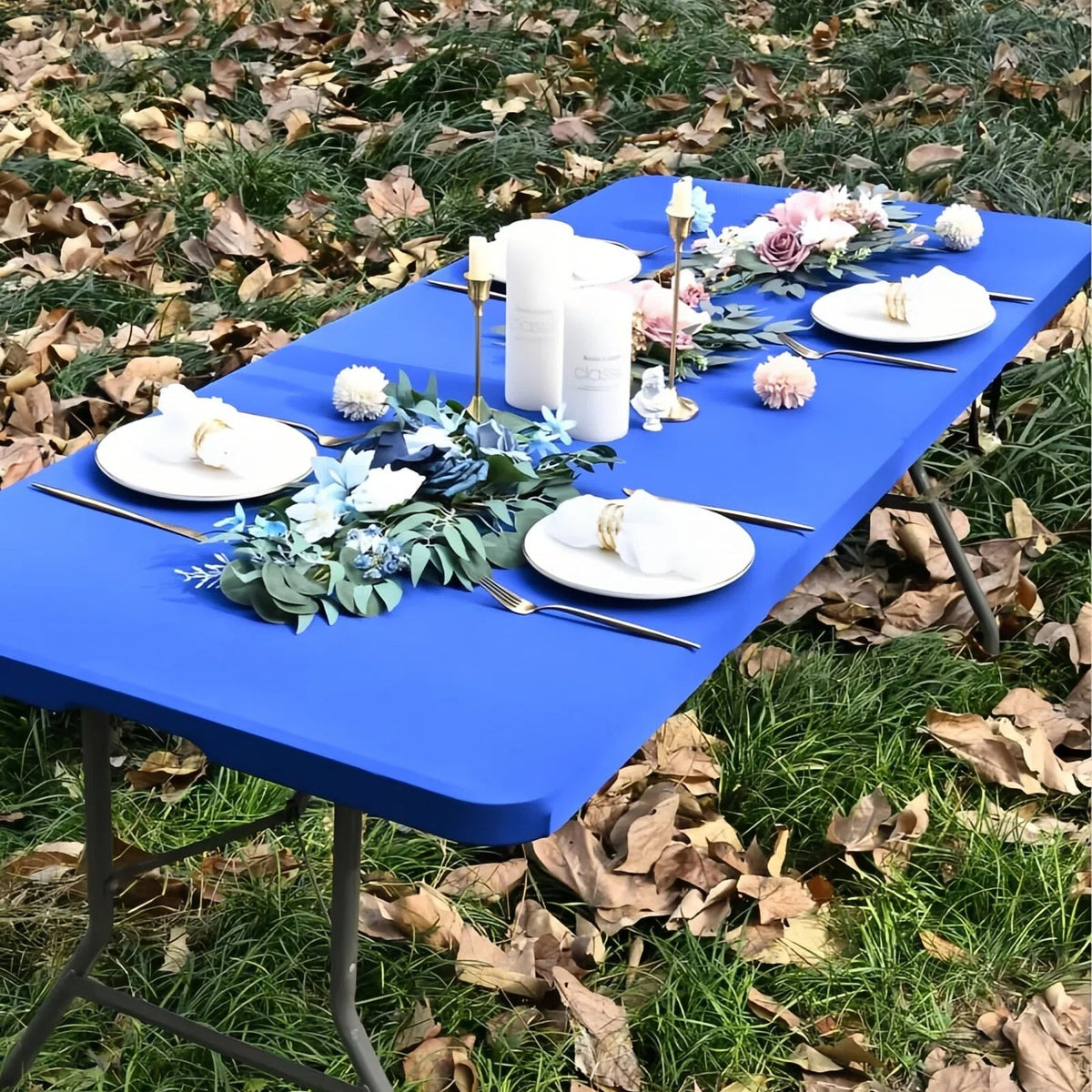 Stretch Fabric Table Top Cap Cover – Elastic Edge, Waterproof & Reusable