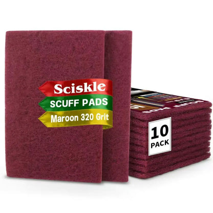TYIIPLUS™ 3.4" × 4.9" Maroon Scuff Pads (10-Pack)