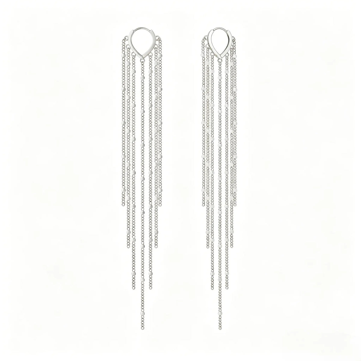 14K Gold Plated Long Tassel Threader Earrings for Women