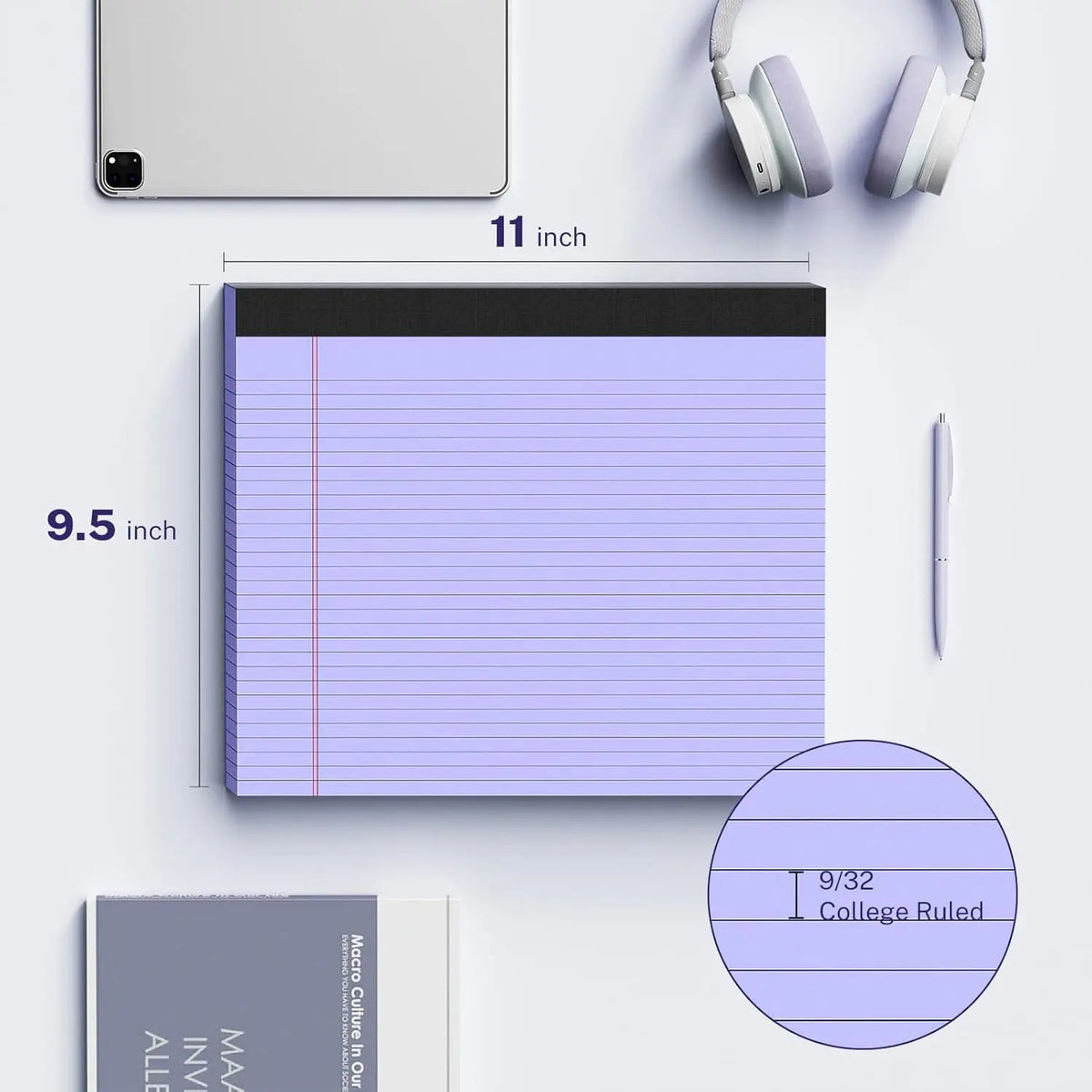 TYIIPLUS™ Color Legal Writing Pads – Wide Landscape Notepads with Perforated Pages, Thick Backing & No-Bleed Paper
