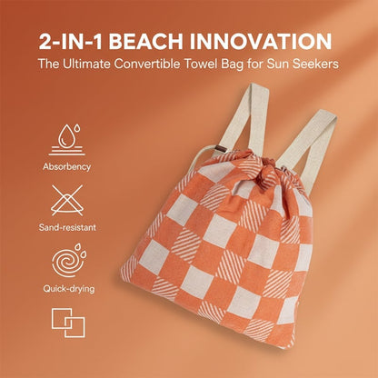 2-in-1 Convertible Beach Towel Bag