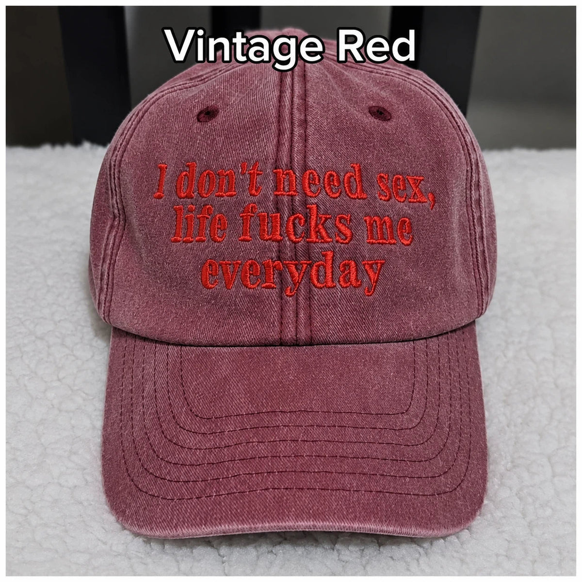 I Don't Need Sex Vintage Embroidered Hat