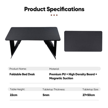 TYIIPLUS Ultra-Slim Foldable Laptop Desk with Integrated Wireless Charging