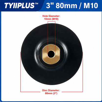 TYIIPLUS™ Rubber Backing Pad for Diamond Polishing Pads | M10/M14/M16 Hook & Loop Backing Plate for Stone Wet Polishing