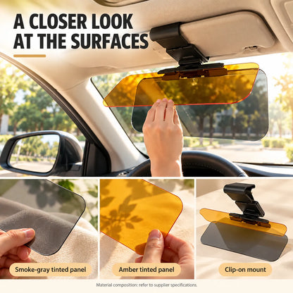 Dual-Panel Clip-On Car Sun Visor