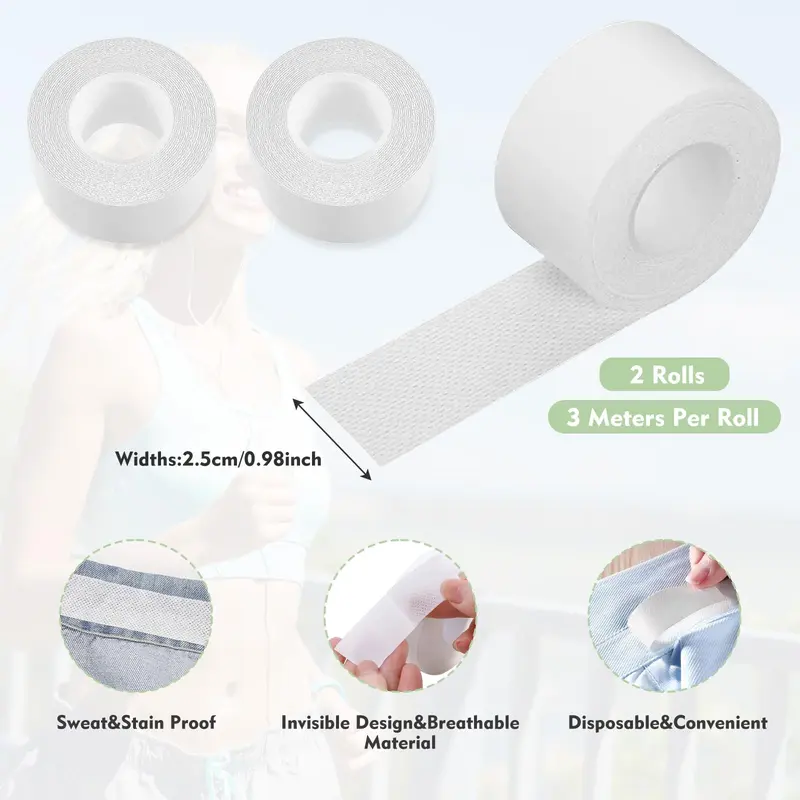 2 Rolls Invisible Sweat Pads & Collar Protectors for Shirts – Unisex Sweat Guard