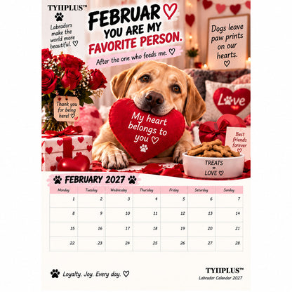 TYIIGOODS™ Labrador Calendar 2027 – Funny 12-Month Wall Calendar for Labrador Lovers & Dog Owners