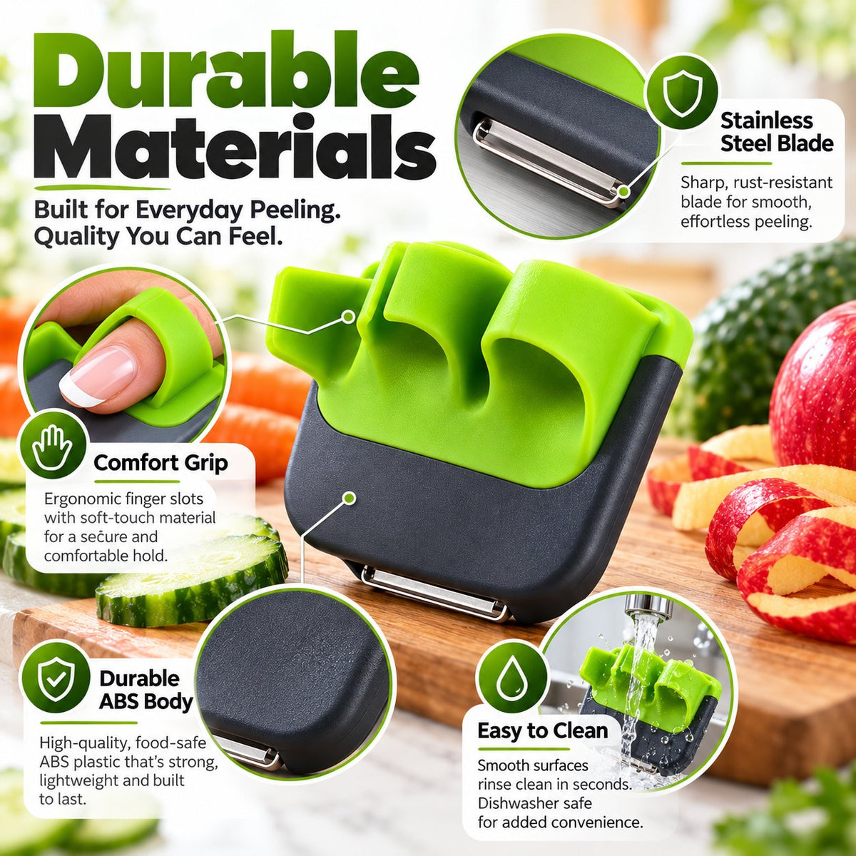 🥒 Finger Peeler — Peel Faster, Cook Easier with Your Fingertips