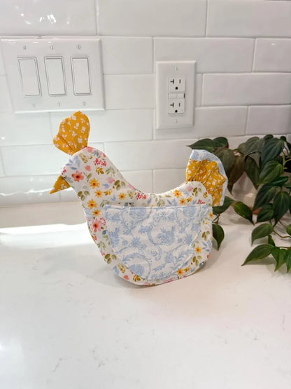 🐔 Handmade Chicken Oven Mitt & Pot Holder – Quilted Hen Hot Pad, Insulated & Heat Resistant, Farmhouse Kitchen Decor 🏡