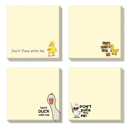 Don’t Duck With Me! Funny Anti-Anxiety Sticky Notes (4-Pack)