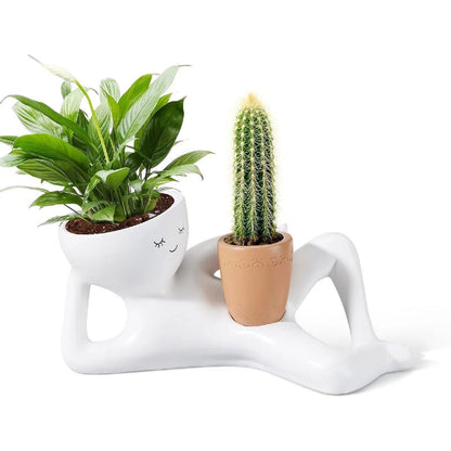 Lazy Guy Funny Plant Pots