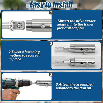 Trailer Jack Drill Adapter