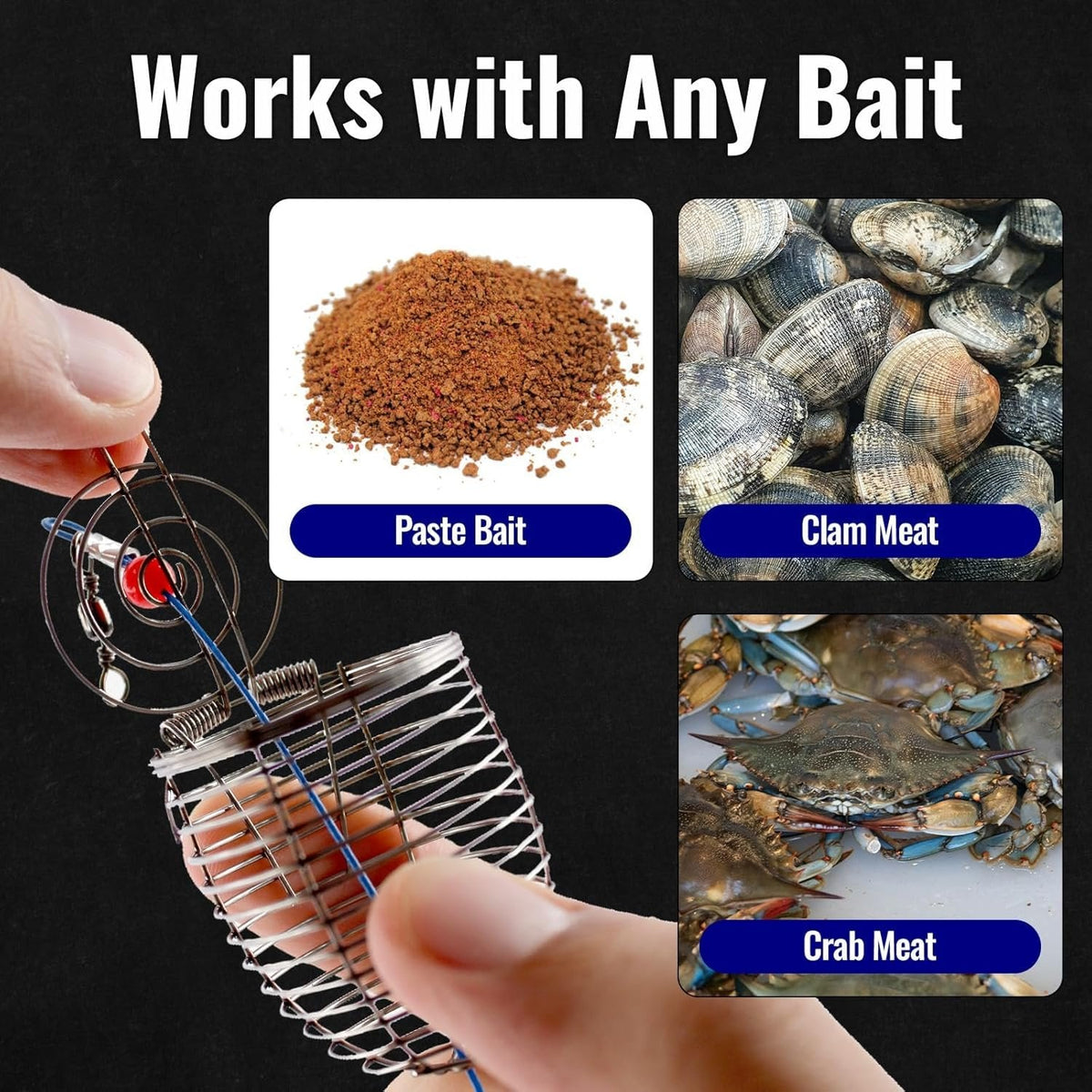 Tyiiplus™ Stainless Steel Fishing Bait Cage Feeder – Durable Fish Attracting Rig Attachment