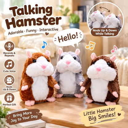 🐹 Talking Hamster Plush – Repeats Your Words & Shakes Its Head for Laugh-Out-Loud Fun 🎁