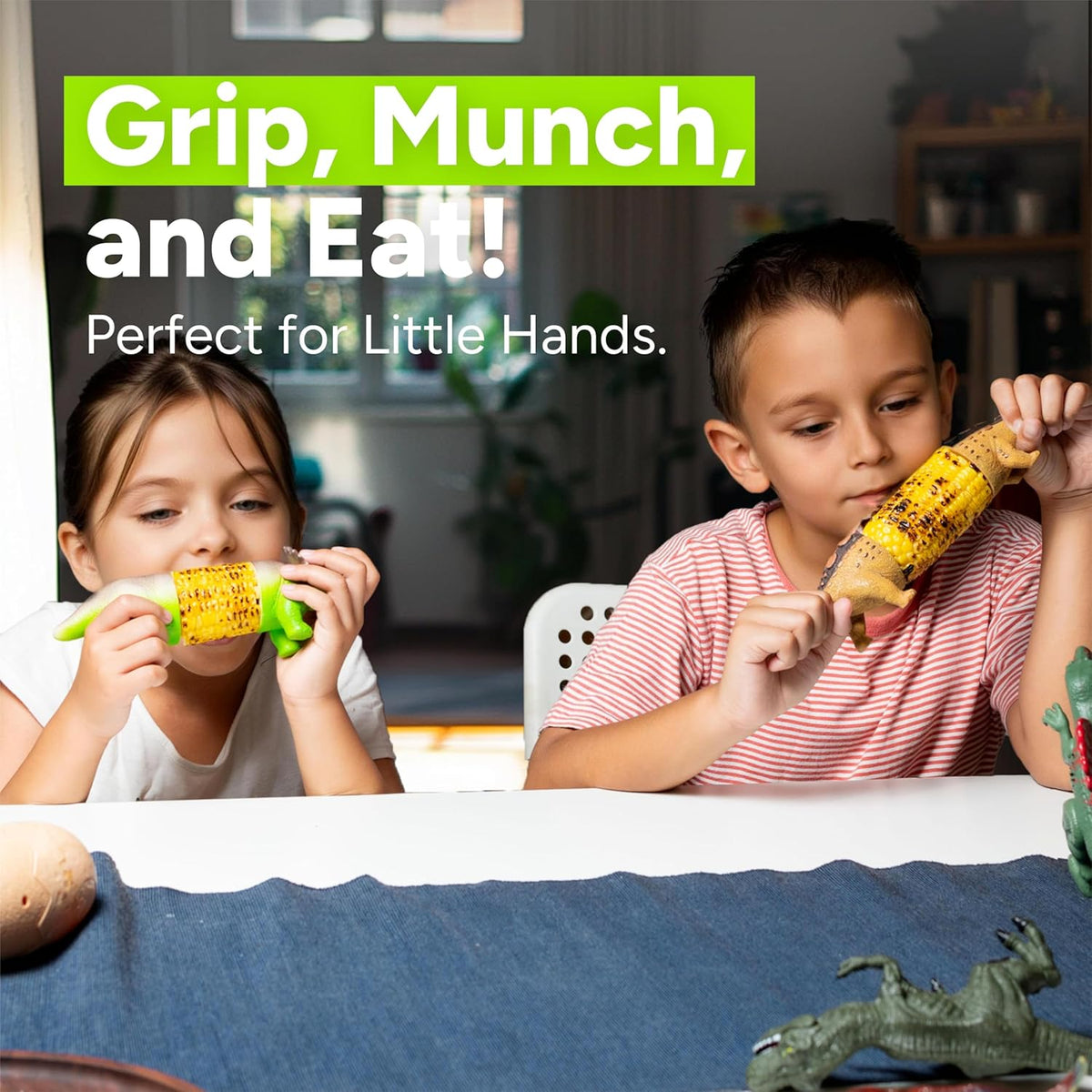 🦕💥2026 New Dinosaur Corn Holders for Corn On The Cob - Funny Corn Cob Holder for Kids and Adults with Stainless Steel Prongs