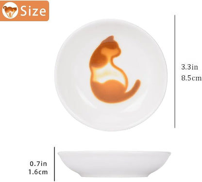 🐱Cute Cat Ceramic Sauce Dishes – Set of 6