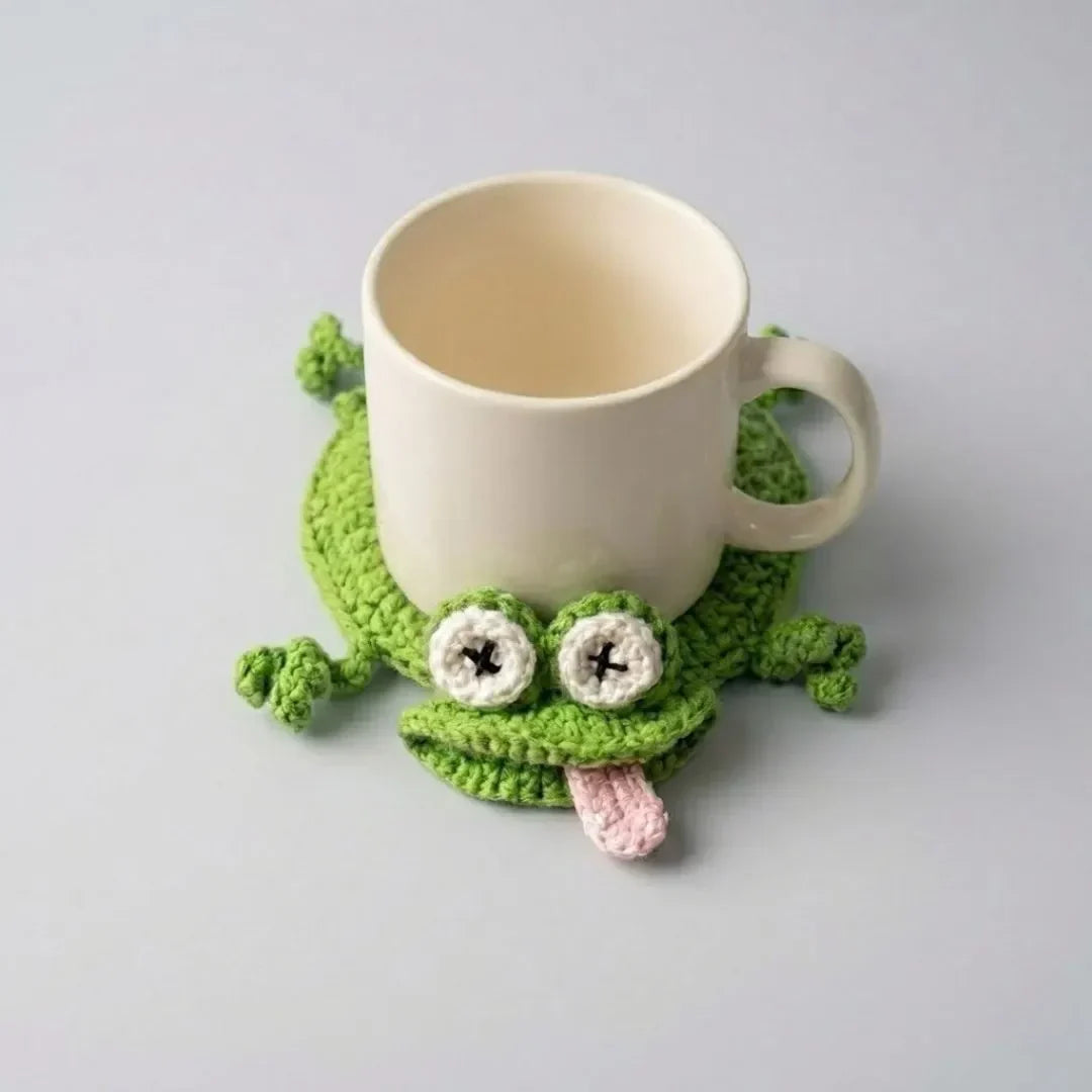 ☕Funny Lizard Crochet Coaster