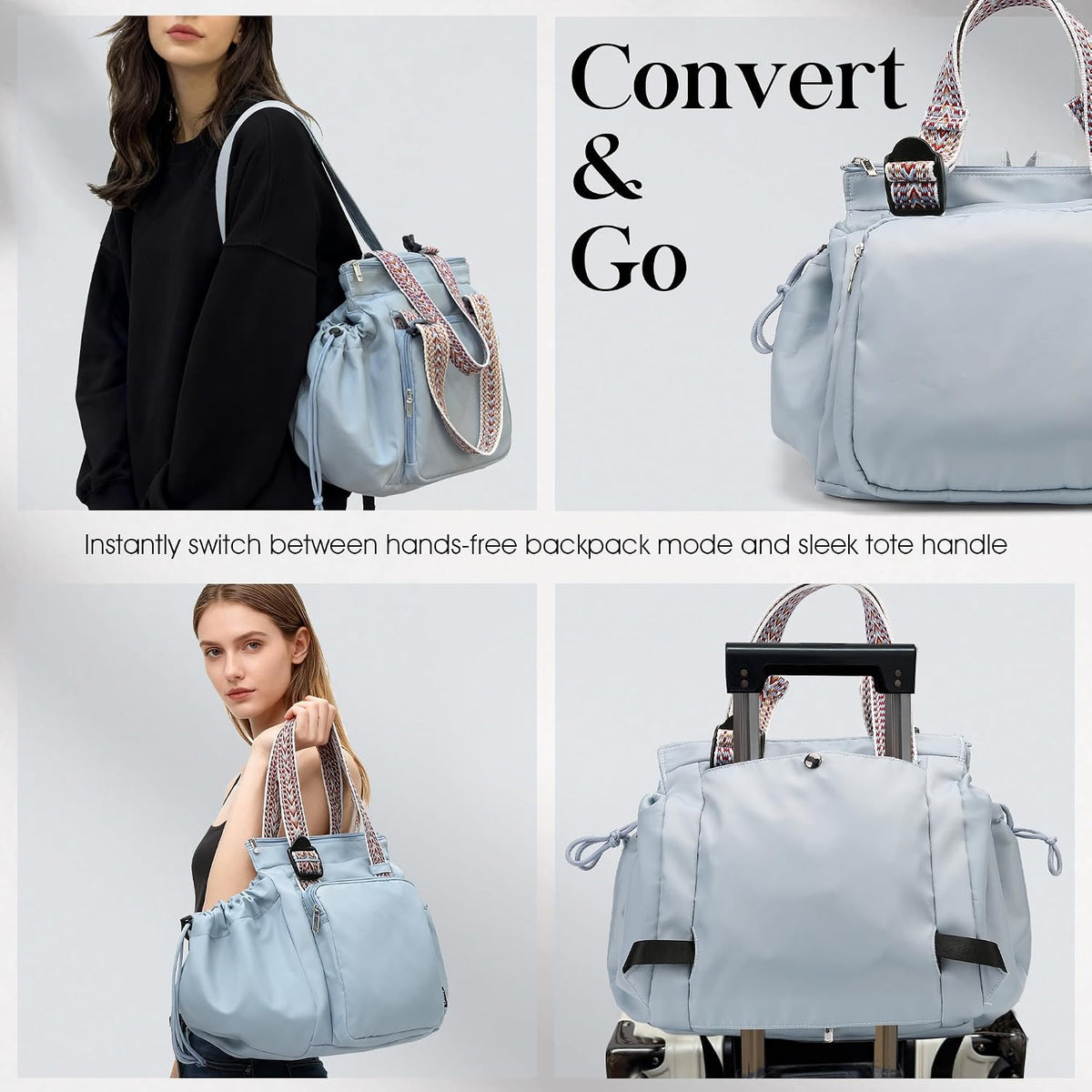 TYIIPLUS™ Convertible Travel Backpack Tote Bag