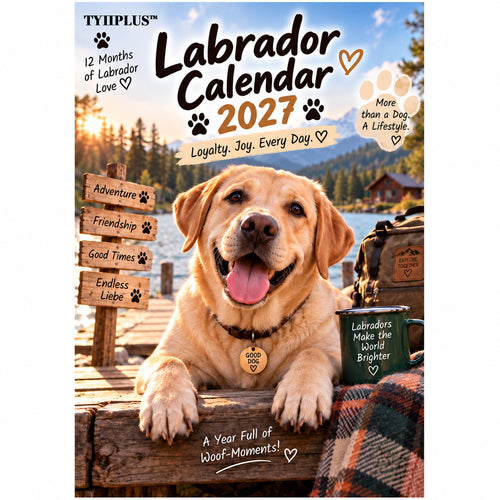 TYIIGOODS™ Labrador Calendar 2027 – Funny 12-Month Wall Calendar for Labrador Lovers & Dog Owners