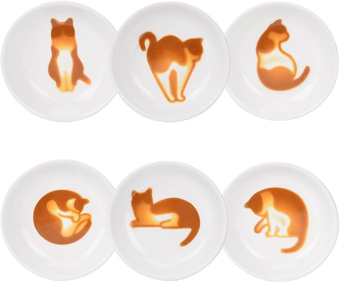 🐱Cute Cat Ceramic Sauce Dishes – Set of 6