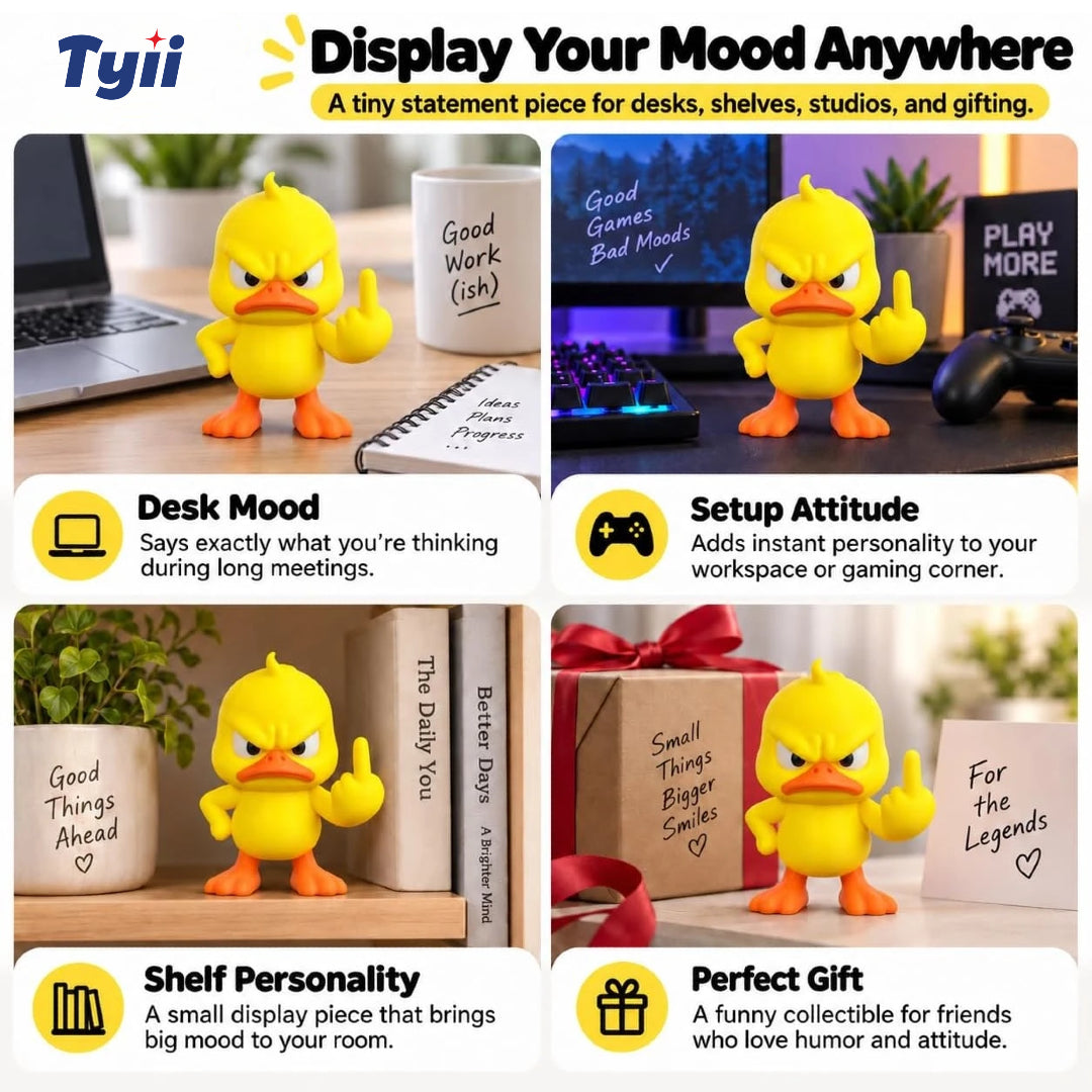 TYII Funny Angry Duck Figurine