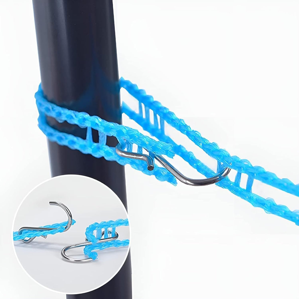 5M Windproof Anti-Slip Portable Clothesline with Hooks