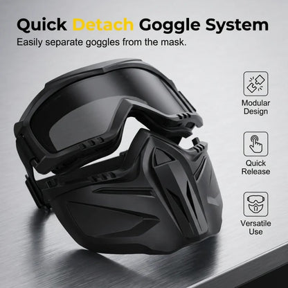 🔥Detachable Full Face Goggle Mask