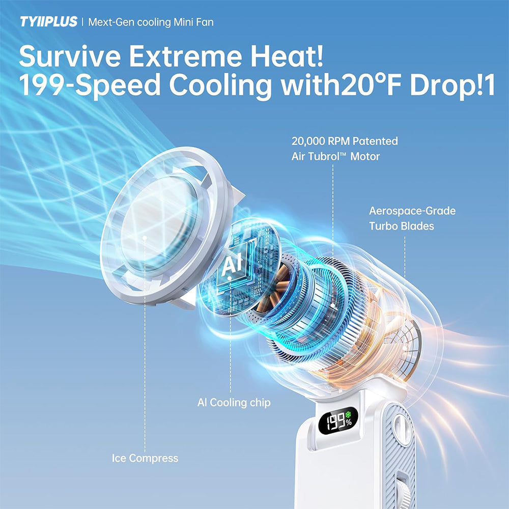 Pro Handheld Portable fan with Turbo Cooling
