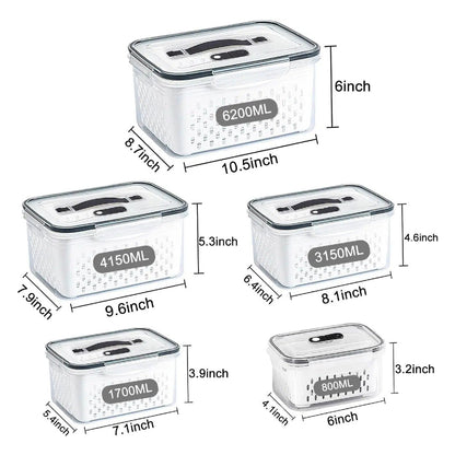 Fruit Storage Containers for Fridge with Removable Colander