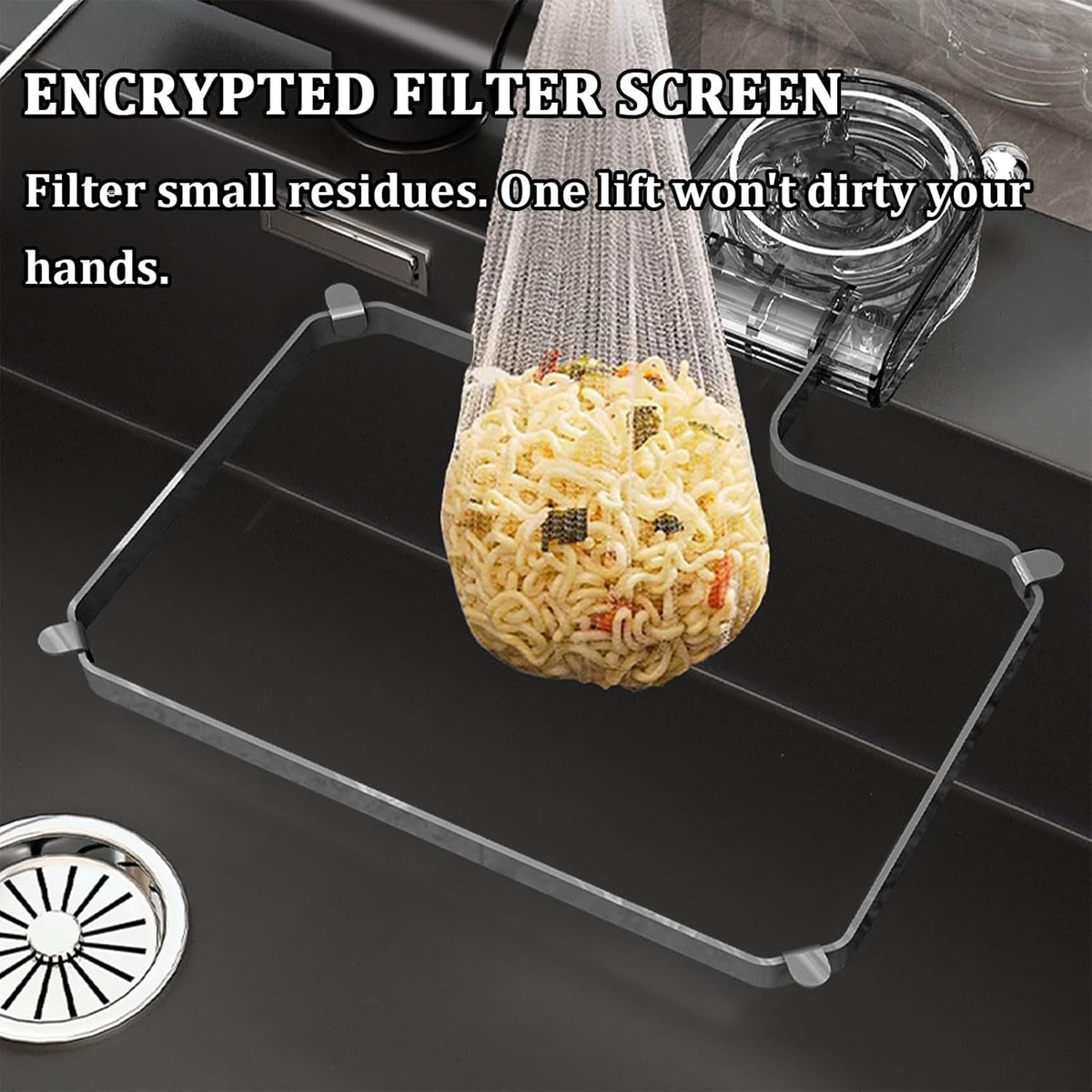 Kitchen Sink Strainer Basket with Suction Pad – Includes 50 Disposable Mesh Bags