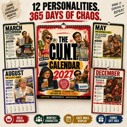 📅2027 C.U.N.T. Calendar 2.0 - The Calendar That Finally Has A Personality 😈