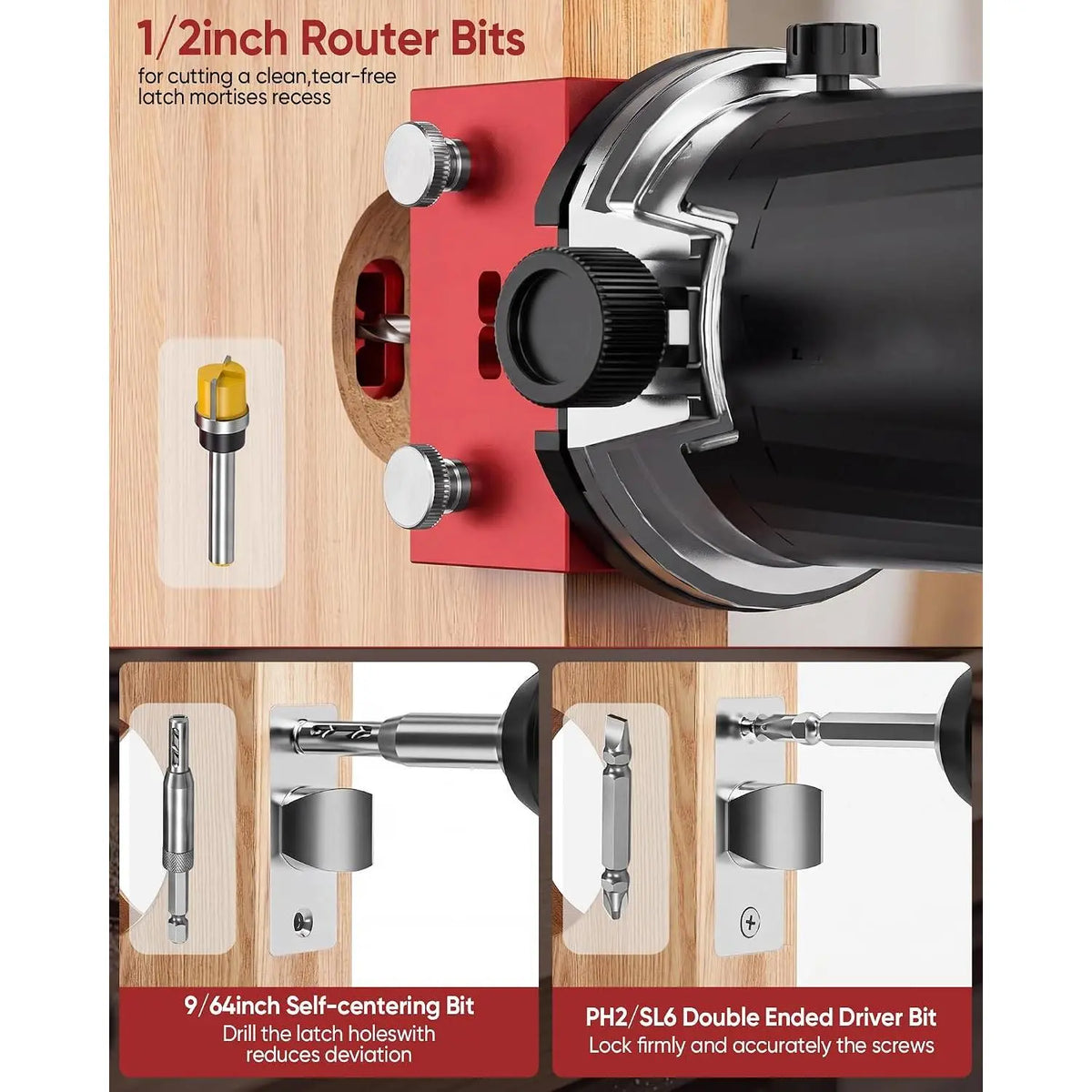 TYIIPLUS Door Latch Mortise Tool for Router