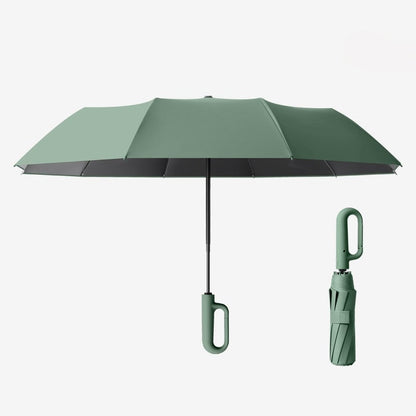 Creative Ring Buckle Windproof Reinforced Umbrella – Automatic Folding Sun & Rain Umbrella