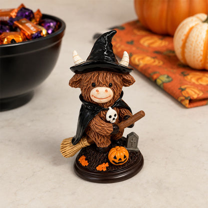 🎃🐮Halloween Highland Cow Witch Ornament