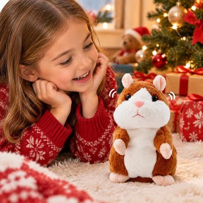 🐹 Talking Hamster Plush – Repeats Your Words & Shakes Its Head for Laugh-Out-Loud Fun 🎁