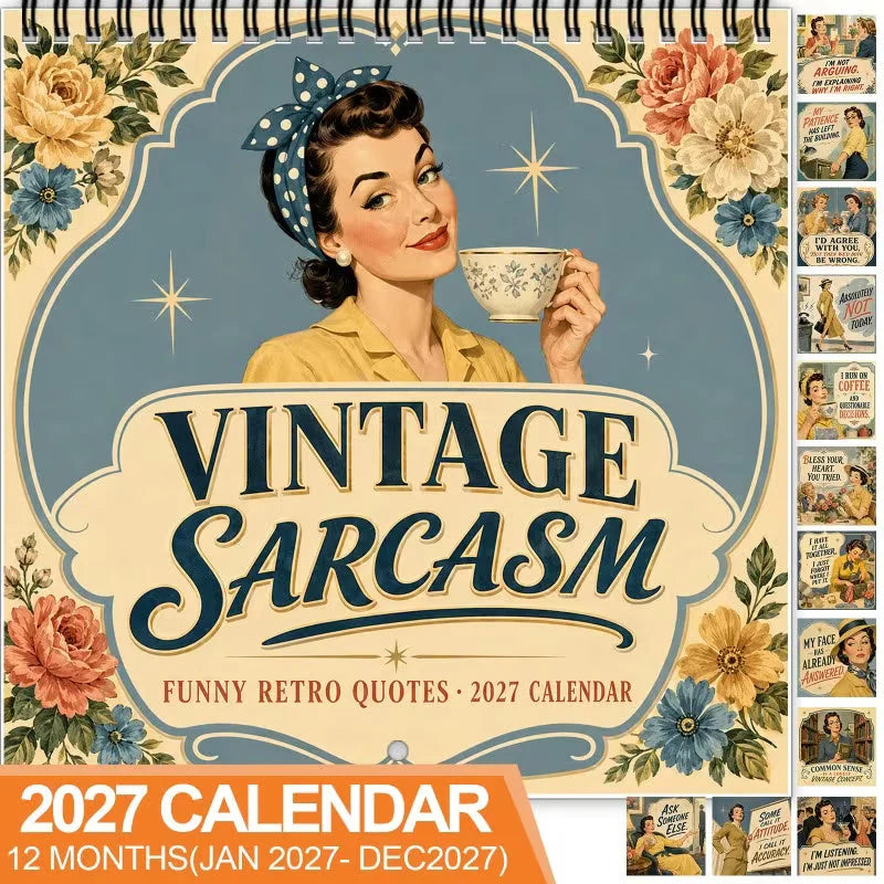 2027 Fun Retro-Style Satirical Wall Calendar