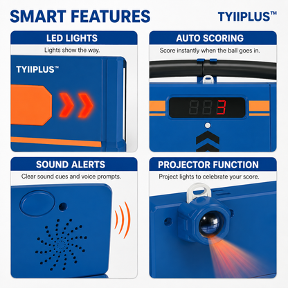 TYIIPLUS™ Soccer Round-About Interactive Soccer Training Game with Auto Scoring, LED Lights & Projector – Indoor & Outdoor Soccer Toy for Kids