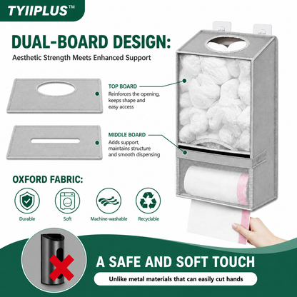 TYIIPLUS™ Wall-Mounted Plastic Bag Organizer & Trash Bag Dispenser
