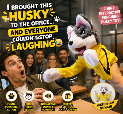 🥊 Funny Punching Husky Toy – Interactive Plush Dog Gift For Endless Laughs
