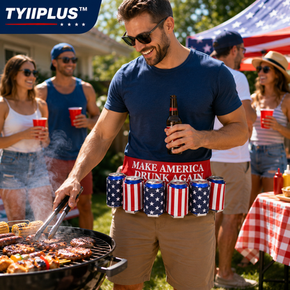 TYIIPLUS™ Patriotic 6-Can Drink Belt