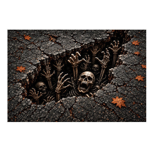 🎃 Halloween Front Door Mat – 3D Skull & Clown Horror Rug