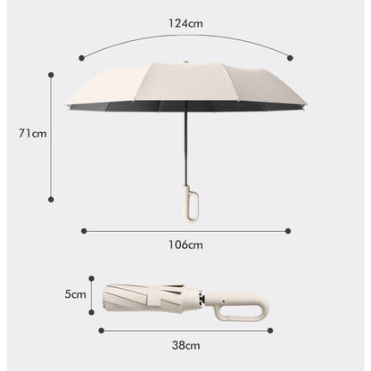 Creative Ring Buckle Windproof Reinforced Umbrella – Automatic Folding Sun & Rain Umbrella