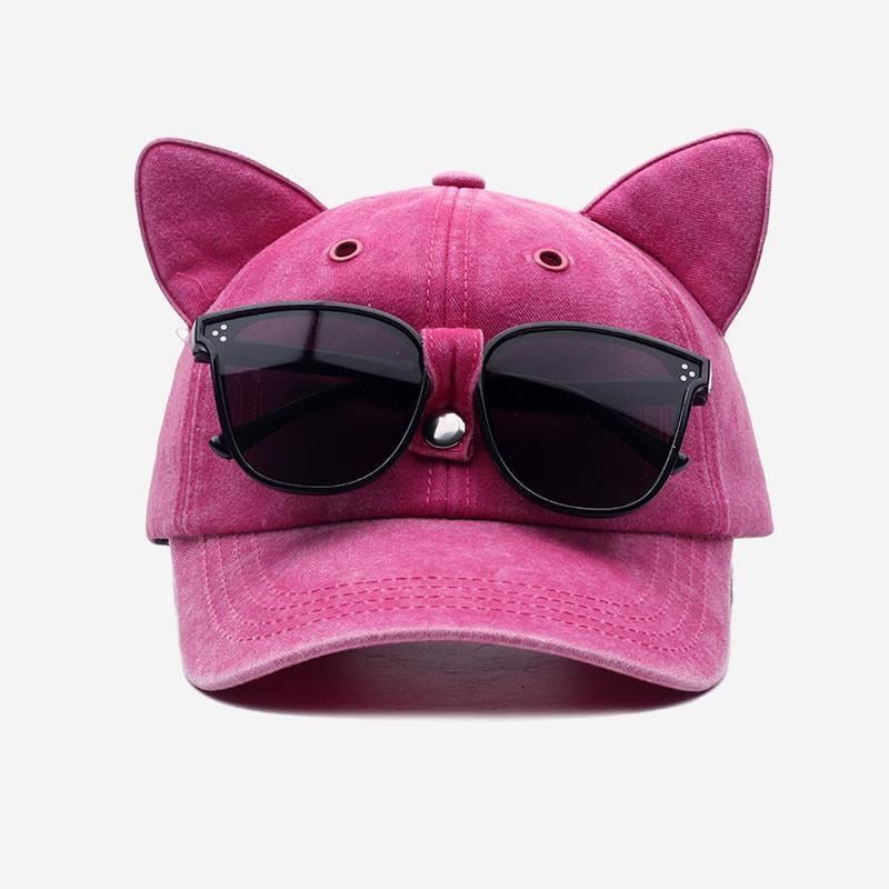 TYIIPLUS™ Y2K Cat Ear Baseball Cap with Detachable Sunglasses
