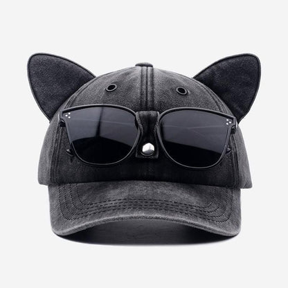 TYIIPLUS™ Y2K Cat Ear Baseball Cap with Detachable Sunglasses